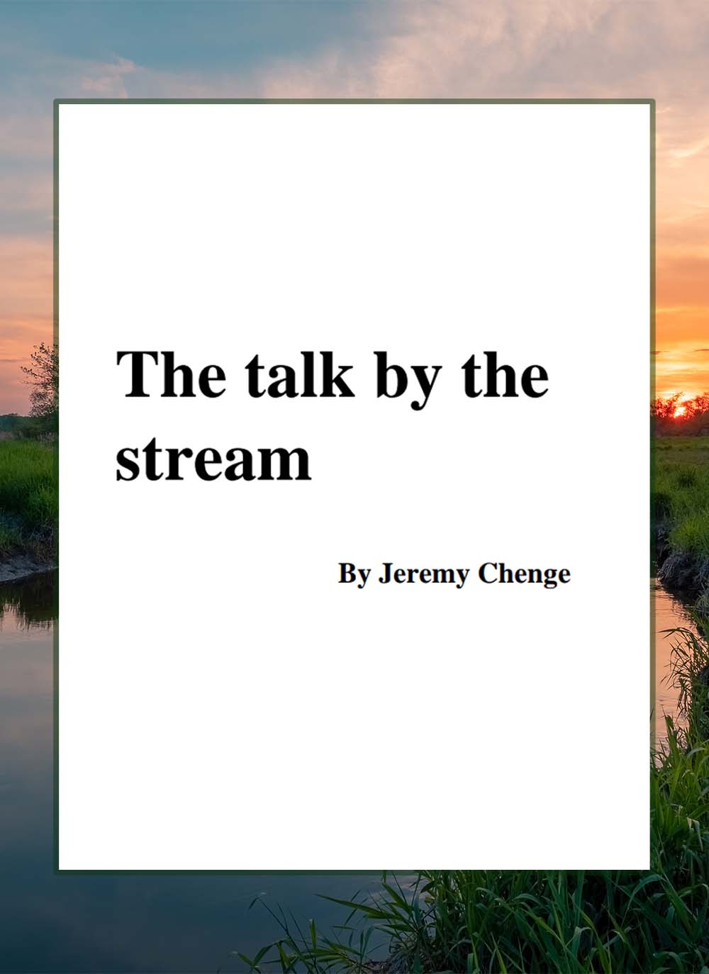 The Talk by the Stream